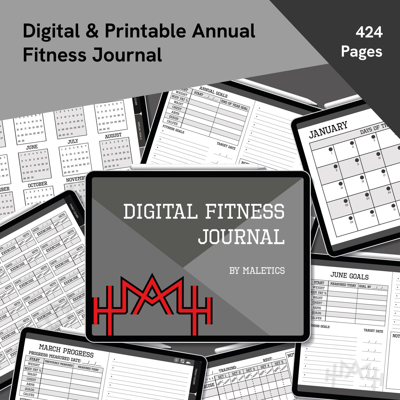 Annual Digital & Printable Fitness Journal