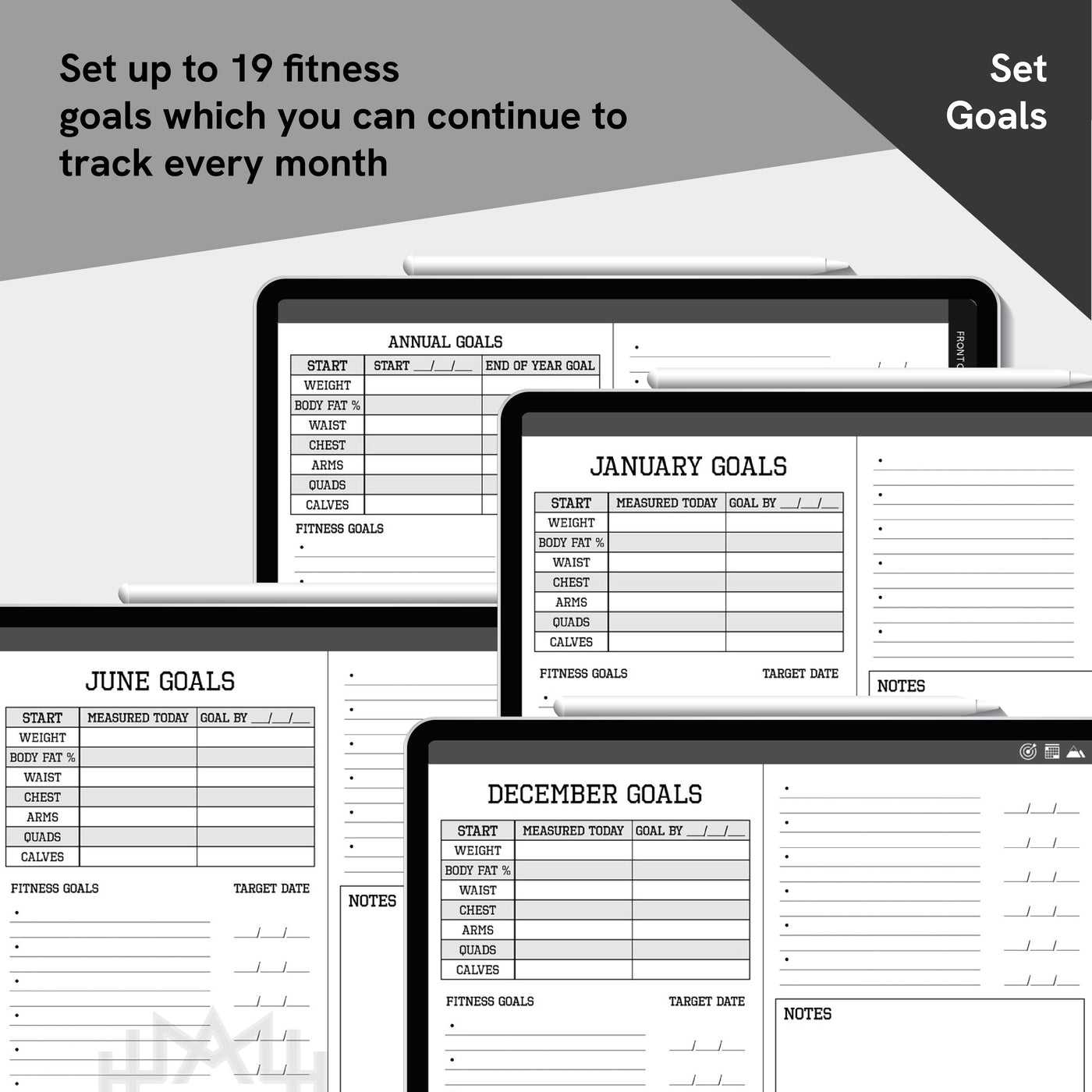 Annual Digital & Printable Fitness Journal