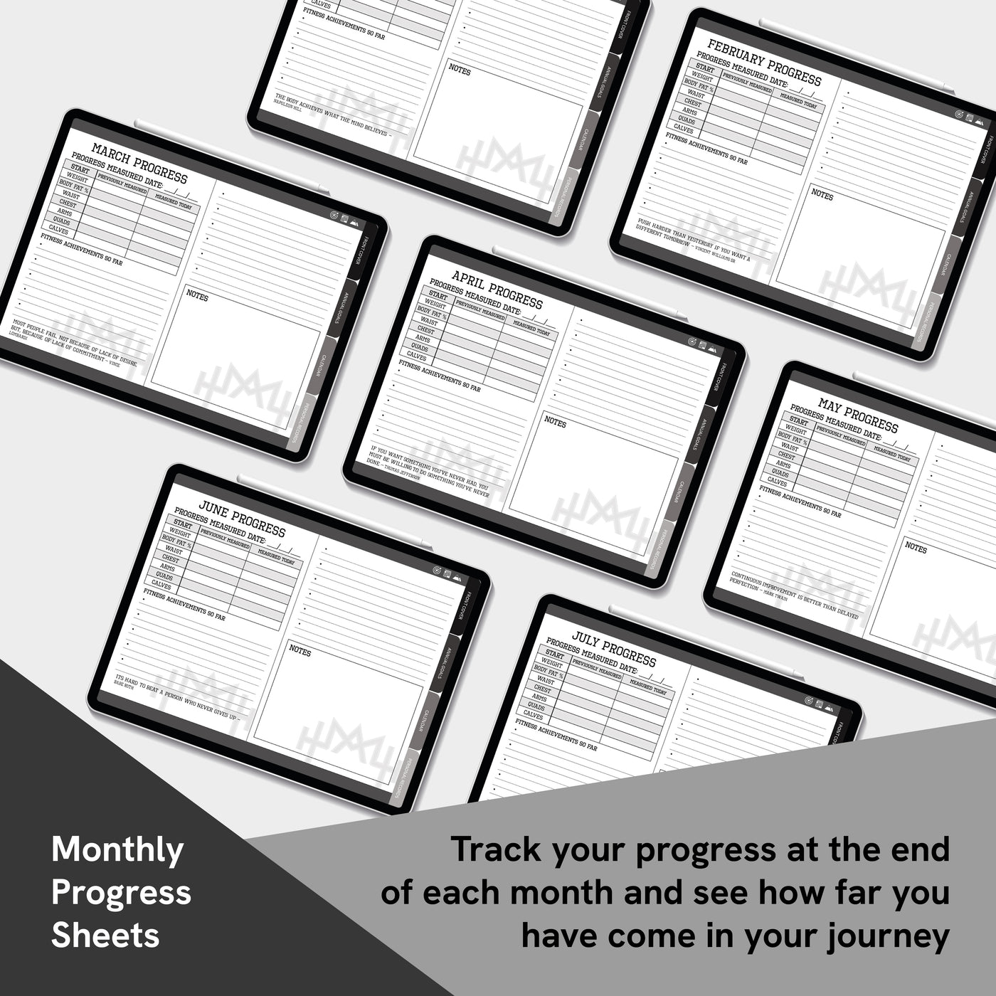 Annual Digital & Printable Fitness Journal